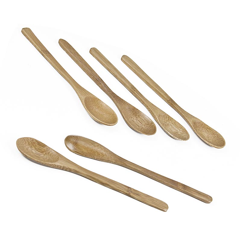 Cucchiaio da caffè in bambù riutilizzabile, lavabile in lavastoviglie, marrone scuro, lunghezza 16 cm, 25 pezzi.