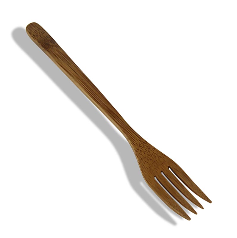 Forchette di bambù riutilizzabili, lavabili in lavastoviglie, marrone scuro, lunghezza 20 cm, 25 pezzi.
