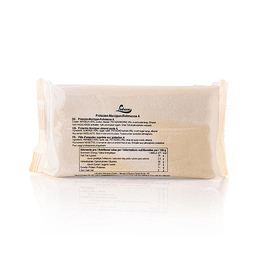 Roh-Pistazien-Marzipan, PM, 43% Mittelmeermandeln und 9% Pistazien, Lubeca, 1 kg