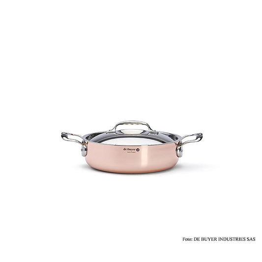 deBUYER "Prima Matera" Pentola da frittura a induzione piatta, rame-acciaio inossidabile, ø 24 cm, 1 pz