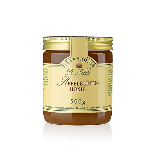 Imkerei Feldt - Apfelblüten-Honig, hell, mild-cremig, feines Apfelaroma, selten, 500 g