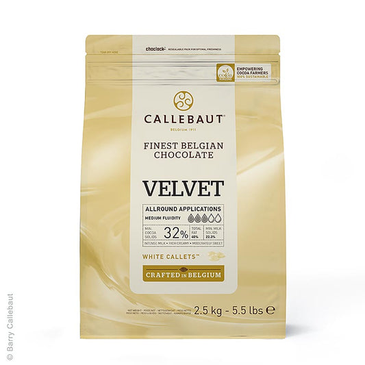Callebaut - Weiße Schokolade "Velvet", Callets, 32% Kakaobutter, 23% Milch, 2,5 kg