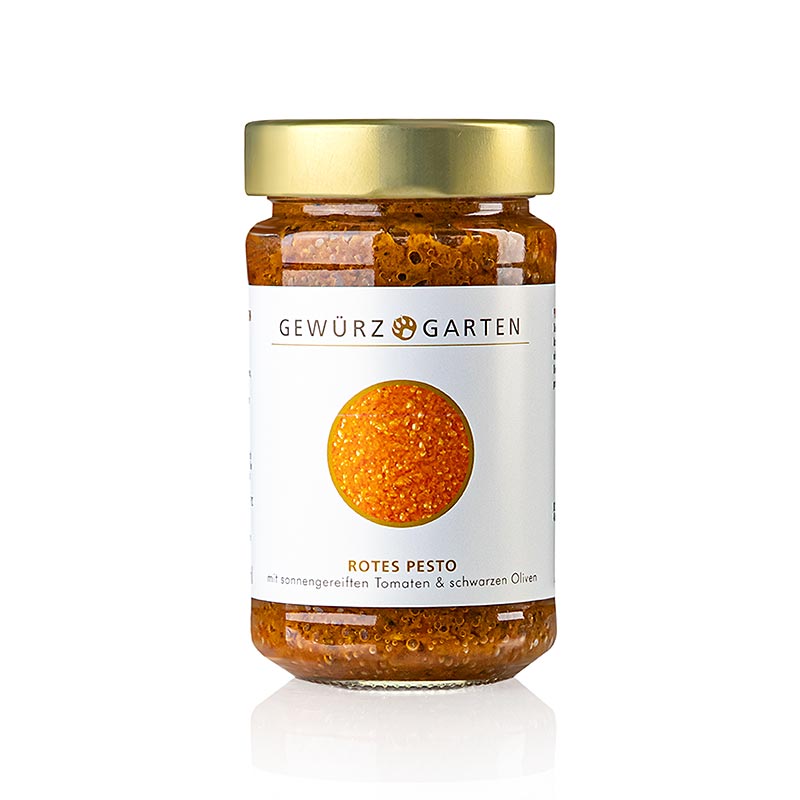 Gewürzgarten Pesto rosso, con pomodori maturati al sole e olive nere, 225 ml