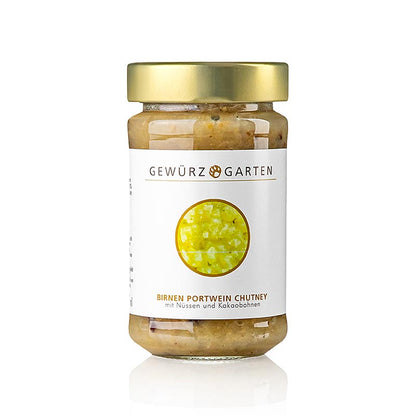 Gewürzgarten Birnen Portwein Chutney, mit Nüssen, Ingwer und Kakaobohnen, 225 ml