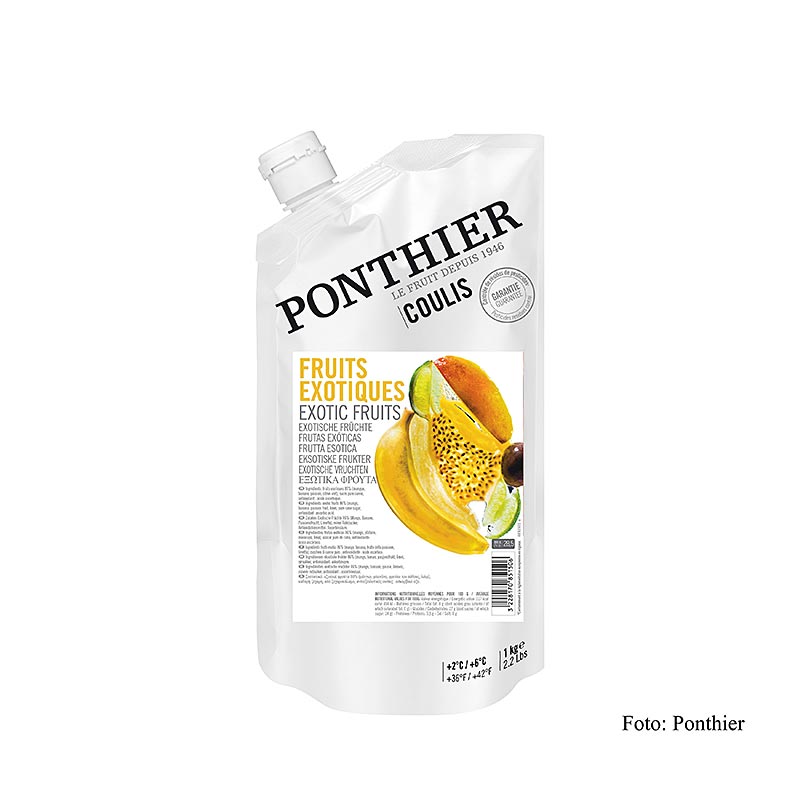 Ponthier - Coulis / Salsa - Frutta esotica, con zucchero, 1 kg