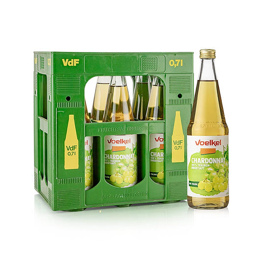 Voelkel - Chardonnay Traubensaft, hell, 100% Direktsaft, BIO, 6 x 0,7 l