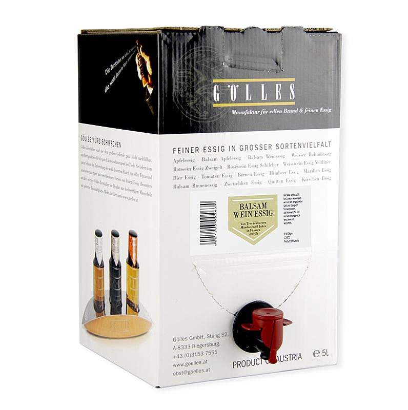 Aceto balsamico al vino Gölles, Trockenbeerenauslese, 6% di acidità, 5 l