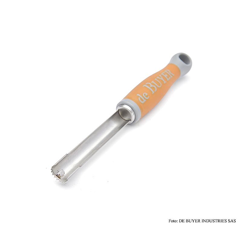 deBUYER Entkerner "Universal", ø 13mm, 9cm lang,Edelstahl/Kunststoff orange, 1 St