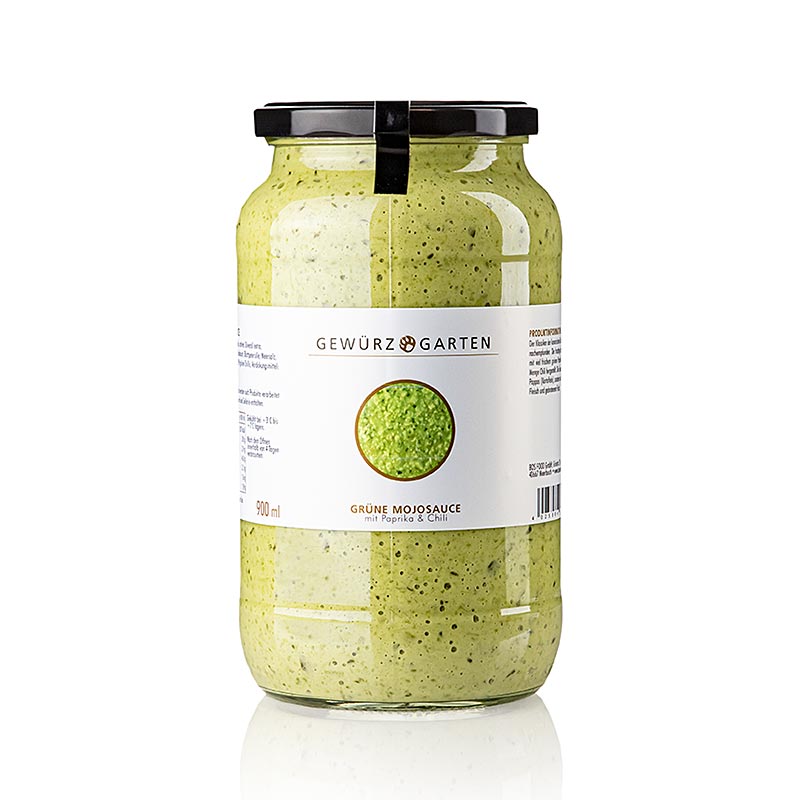 Gewürzgarten Salsa Mojo verde, con peperoni, peperoncino e prezzemolo a foglia, 900 ml