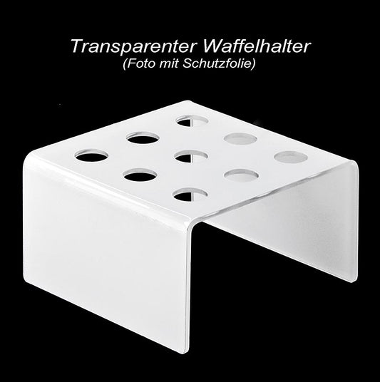 Supporto per mini coni di cialda, plexiglass grigio chiaro, quadrato, per 9 coni, 1 pz.