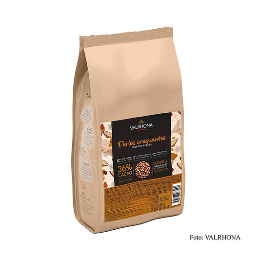 Perles croustillantes Valrhona, fourrées aux céréales et enrobées de chocolat au lait, 36 % Cacao, 3 kg
