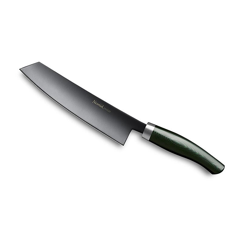 Nesmuk Janus 5.0 Kochmesser, 180mm, Edelstahlzwinge, Griff Micarta grün, 1 St