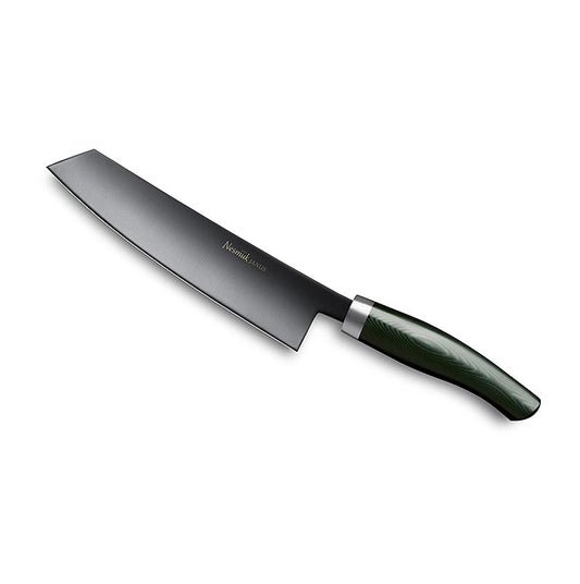Coltello da cucina Nesmuk Janus 5.0, 180 mm, ghiera in acciaio inossidabile, manico in micarta verde, 1 pz.