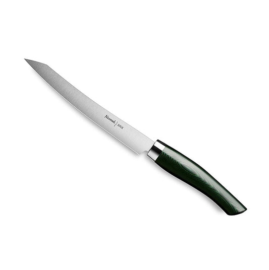 Nesmuk Soul 3.0 Slicer, 160 mm, ghiera in acciaio inossidabile, manico in micarta verde, 1 pz.