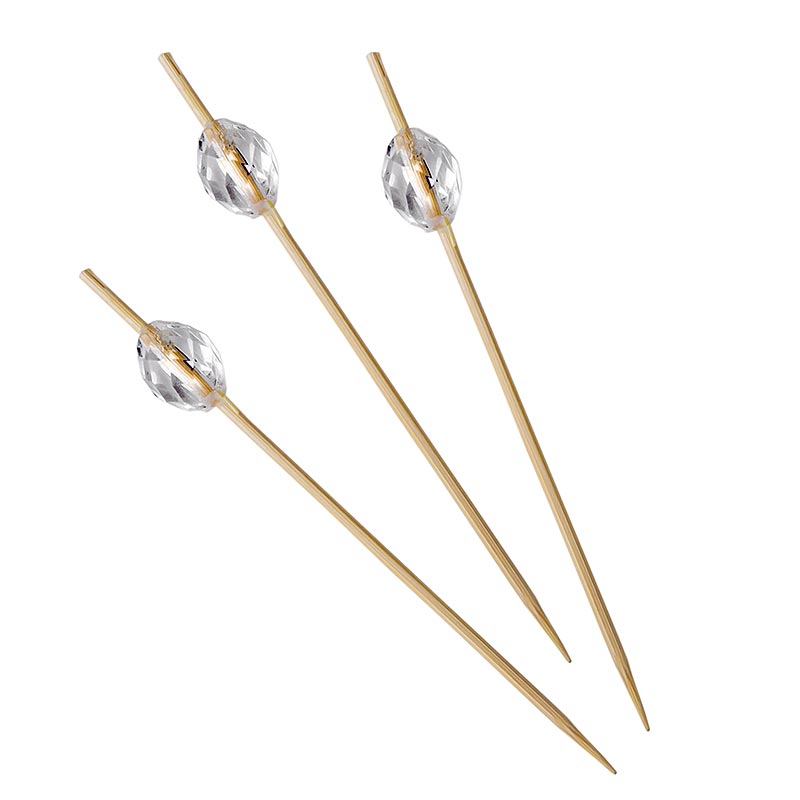Spiedini Balmbus, con diamante in plastica trasparente, 9 cm, 100 pz.