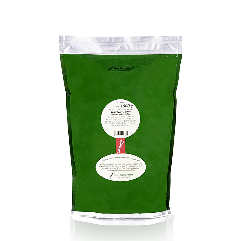 Pepe Tellicherry, Pepe nero, in grani, Altes Gewürzamt, 1 kg