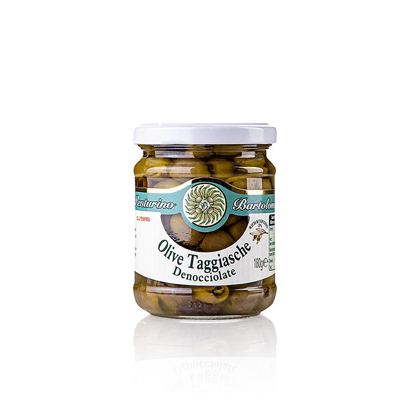Miscela di olive, olive Taggiasche verdi e nere, denocciolate, sott'olio, Venturino, 180 g