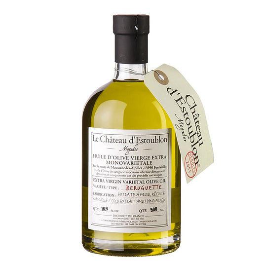 Huile d'olive vierge, issue d'olives de Beruguette, Château d'Estoublon, 500 ml