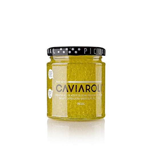 Caviaroli® Caviale all'olio d'oliva, piccole perle di Olio d'oliva extravergine Olio d'oliva, giallo, 200 g