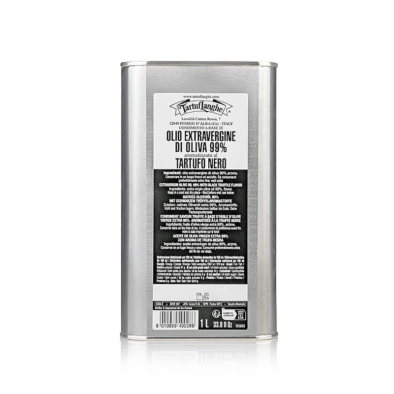 Huile d'olive vierge Tartuflanghe aromatisée à la truffe noire (huile de truffe) 1 l