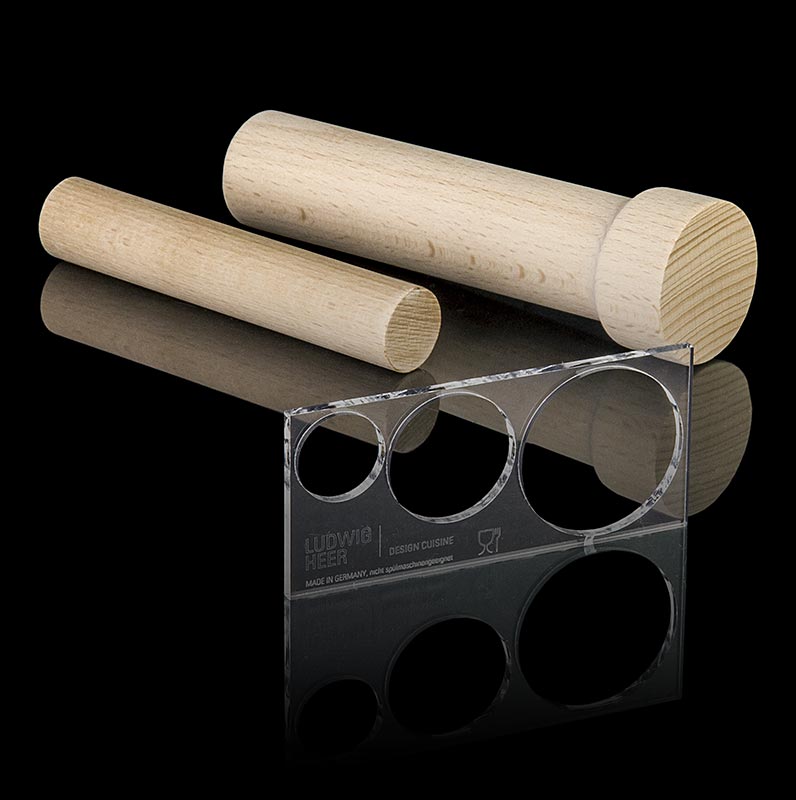 Fillini Maker Unmolding-Set : 2 pièces en bois & plaque en verre acrylique, 3 pcs.