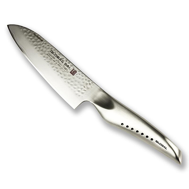 Global SAI-M03 Couteau Santoku, design martelé, 13,5cm, 1 pc