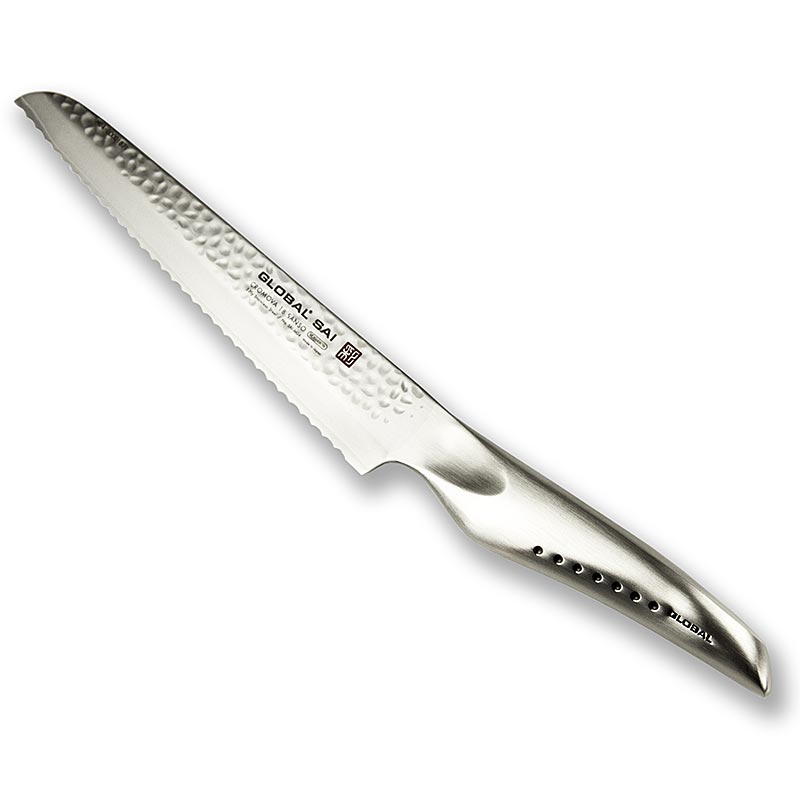Global SAI-M04 Couteau à petits pains, design martelé, 14cm, 1 pc