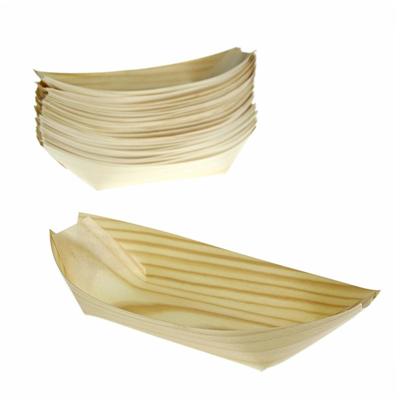 Einweg Boot aus Holz, ca. 22cm, hitzebeständig bis 180° C, 50 St