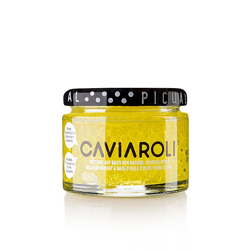 Caviaroli® Caviale all'olio d'oliva, piccole perle di Olio d'oliva extravergine Olio d'oliva, giallo, 50 g