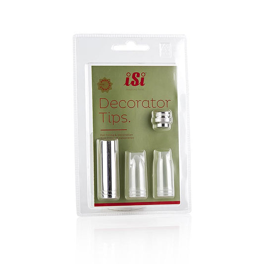 iSi - Schraub-Garniertülle Set (3 Tüllen, Adapter) Edelstahl und Kunststoff, 4 tlg.