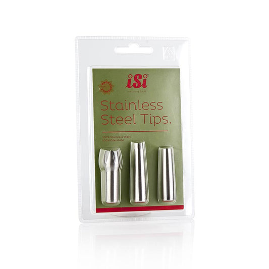 iSi - Schraub-Garniertülle Set (Gerade, Tulpen- + Sterntülle), Edelstahl, 3 tlg.