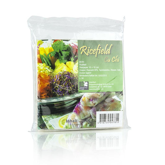 Reispapier, quadratisch, 16x16cm, 300 g, 40 Blatt