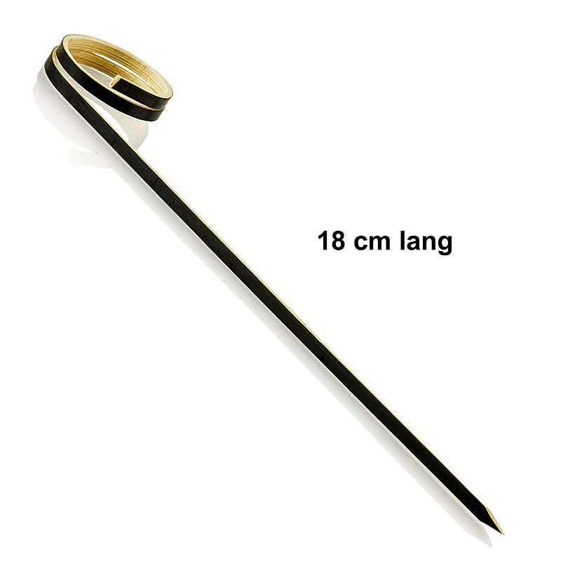 Franz Mensch - Bambus-Spieße, mit Loop (Ringende), schwarz, 18cm, 100 St