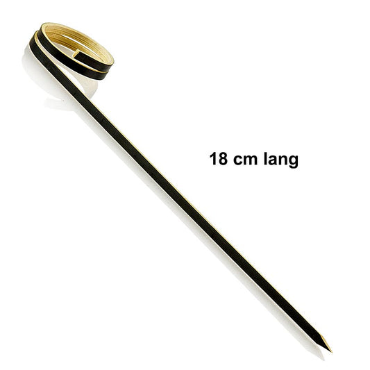 Franz Mensch - Brochettes en bambou, avec boucle (extrémité en anneau), noires, 18 cm, 100 pièces
