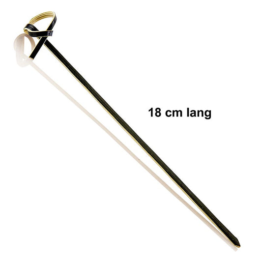 Franz Mensch - Brochettes en bambou, avec extrémité nouée, noires, 18 cm, 250 pièces