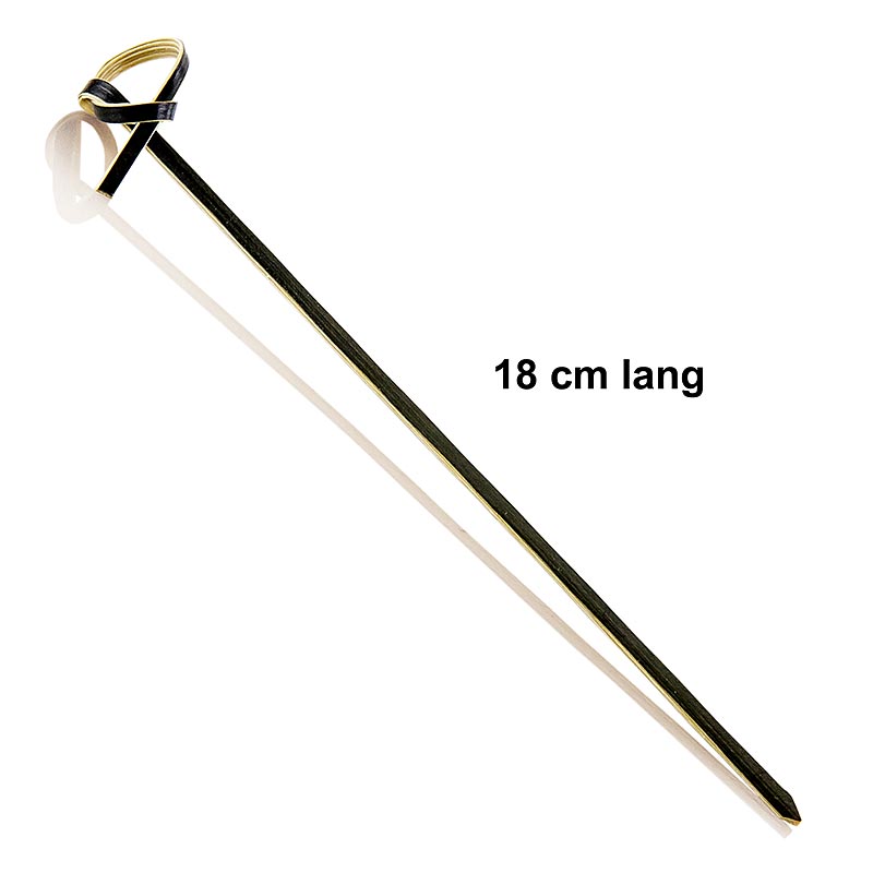 Bambus-Spieße, mit Knotenende, schwarz, 18cm, 250 St