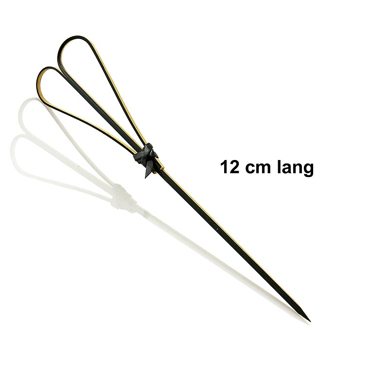 Bambus-Spieße, mit Herz, schwarz, 12cm, 100 St