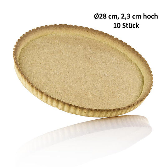 Dessert-Tartelettes - Sablee, rond, ø 28cm, 2,3cm de haut, pâte sablée au beurre, Pidy, 3,5 kg, 10 pcs