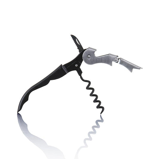 Couteau de sommelier, noir, à rabattre, spirale en téflon Tire-bouchon, 1 pc