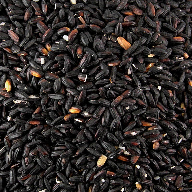 Riz noir gluant, goût de noisette, apprécié pour les desserts, 400 g