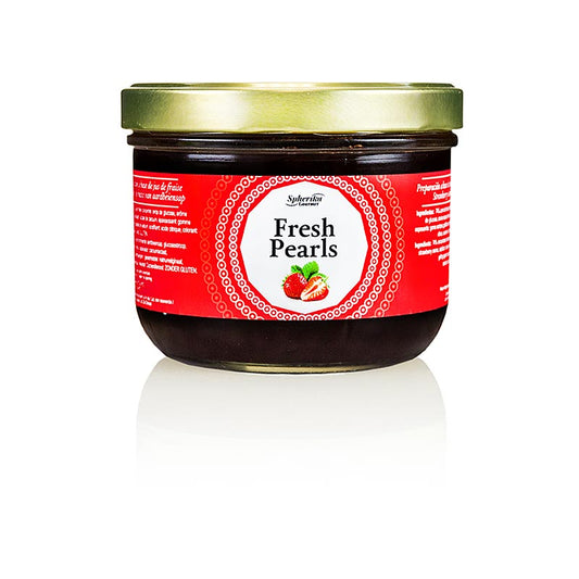 Caviar de fruits "fraise", taille des perles 5mm, sphères, Cocktail Pearls, 365 g