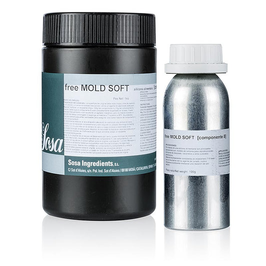 Sosa - Freemold Soft, pour la fabrication de moules en silicone souples/flexibles, 1,1 kg, 2 pièces.