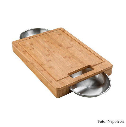 Accessori per barbecue Napoleon - PRO Holz - Tagliere, 2 vaschette in acciaio inossidabile, 46x33x5,5 cm, 1 pz | Non alimentari / Ferramenta / Accessori per barbecue | thungourmet