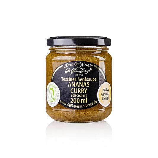 Senape originale ticinese all'ananas, curry e senape, Wolfram Berge, 200 ml