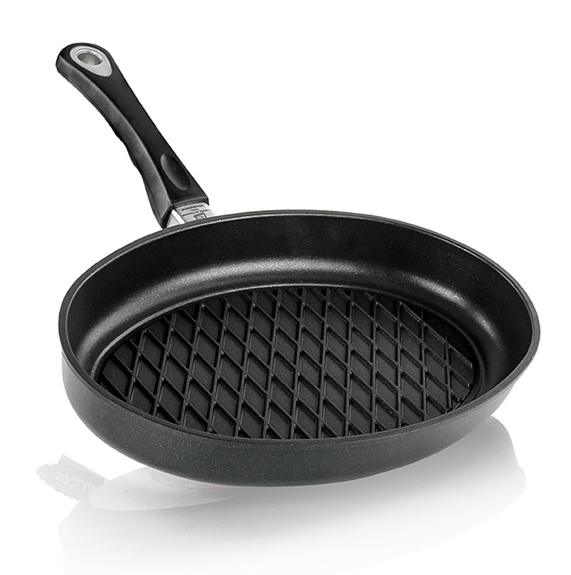 AMT Gastroguss, Poêle à griller, ovale, avec motif en losange BBQ 35x24cm, 1 pc