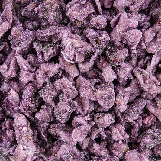 Véritable pétales de violettes, bleu-violet, cristallisées, env. 2cm, comestibles, 1 kg