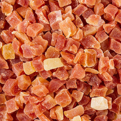 Papaya a cubetti, 10 mm, essiccata, zuccherata, non solforata, 1 kg