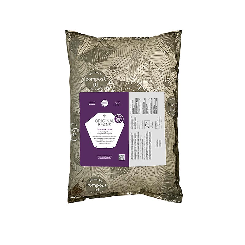 Cru Virunga Congo, 70%, couverture amère, Callets, Original Beans, BIO, 2 kg