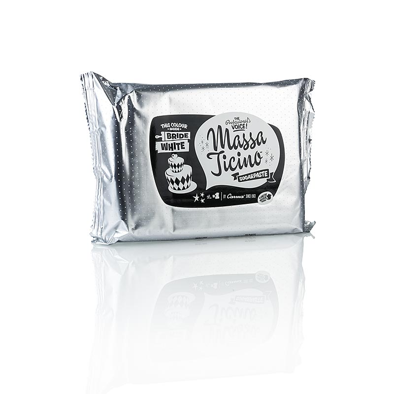Carma - Massa Ticino - Crema per guarnire torte, Bride White, vegano, senza coloranti AZO, 1 kg