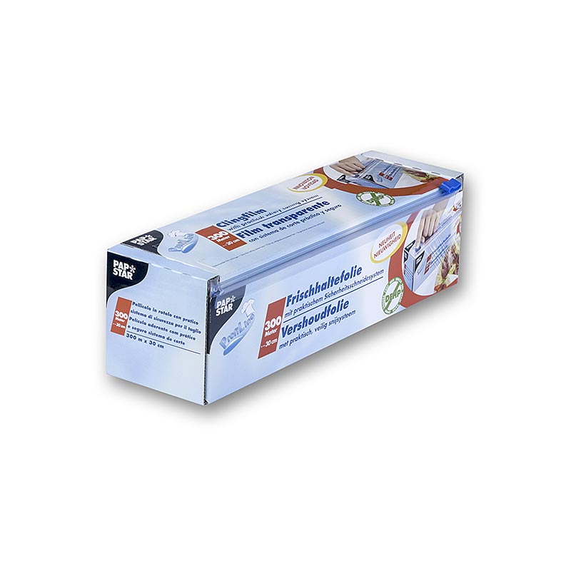 Pellicola di rivestimento in PVC con sistema di taglio, 30cm x 300m, Papstar, 1 pz.
